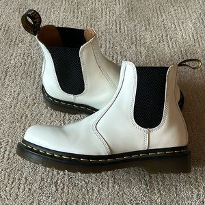 White leather Chelsea doc martens